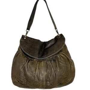 Beth Springer Large Leather Hobo Bag Slouchy Hippie Boho Brown Handmade In USA